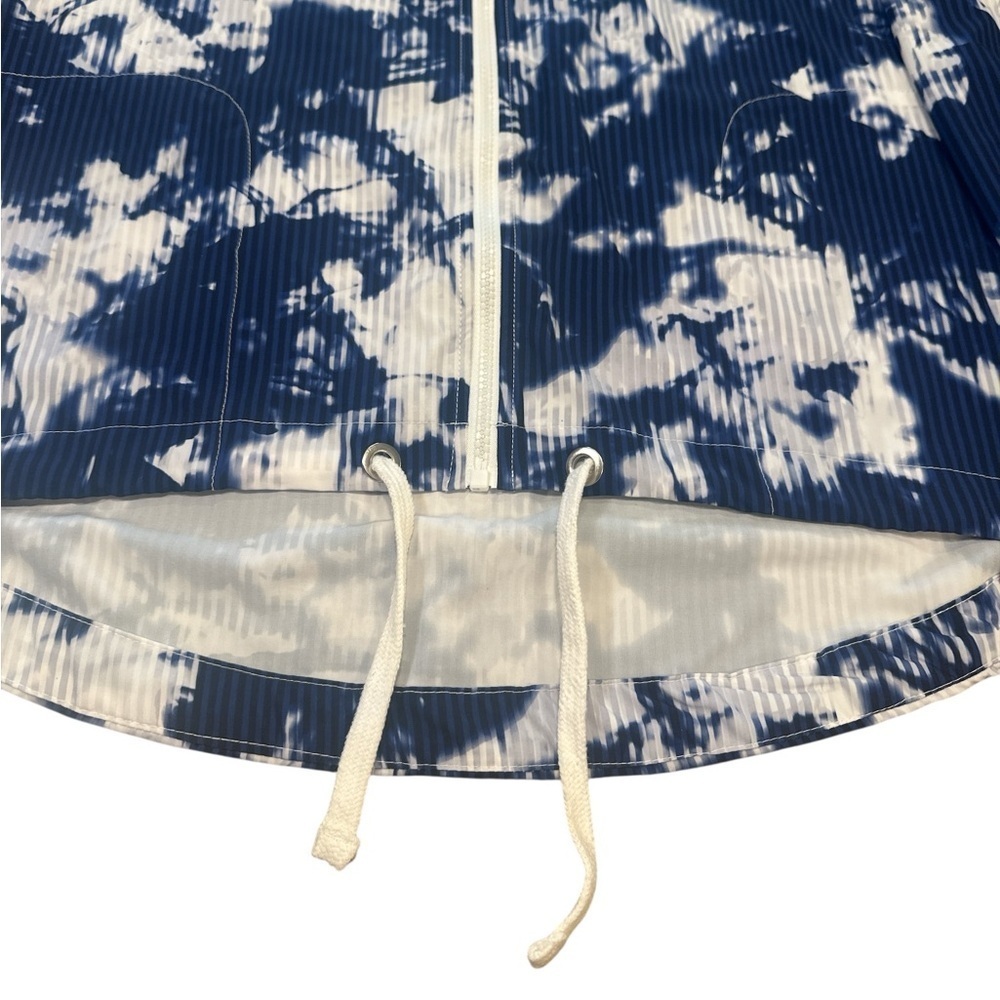Love Life Live Zip Up Jacket Size Small Navy White Tie Dye Print Lightweight - Picture 3 of 12